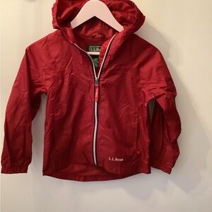 L.L. Bean Discovery Wind/ Rain Red Hooded Jacket
